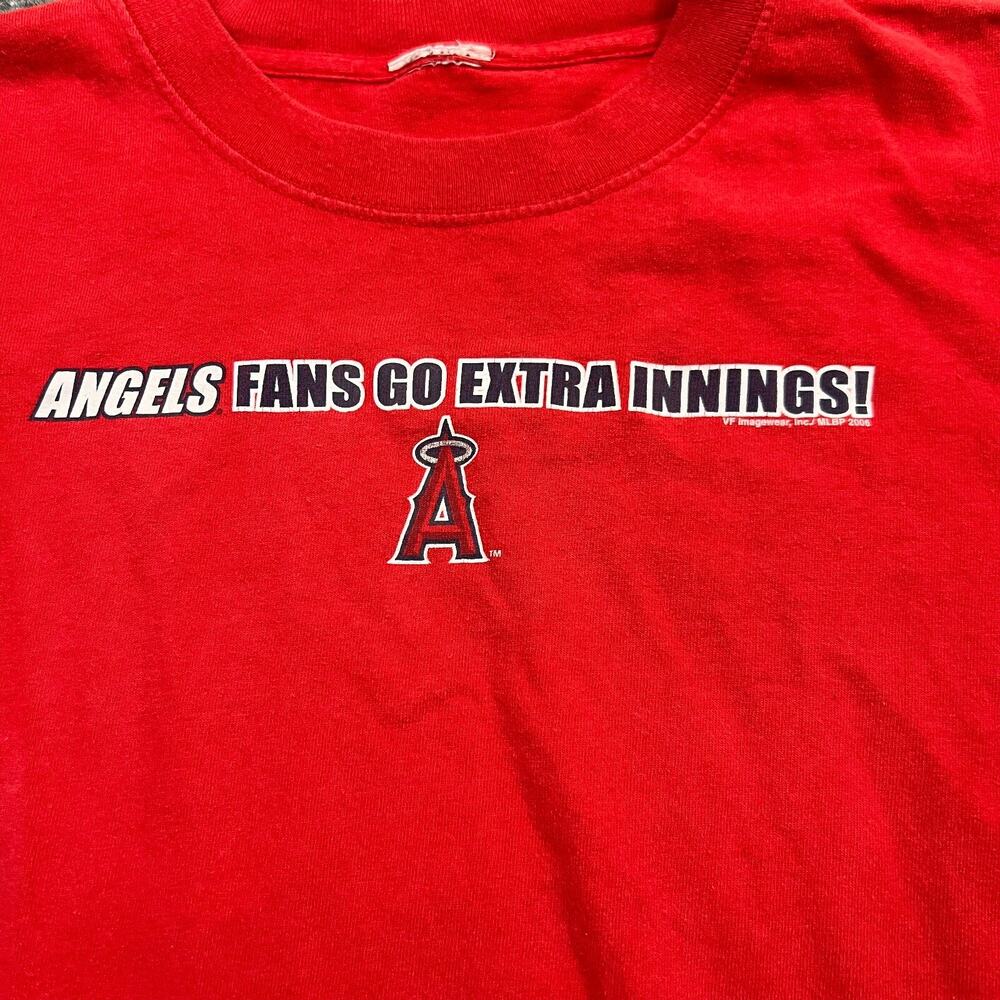 Vintage Los Angeles Angels Men's T Shirt Sz XL Red Short Sleeve MLB Baseball y2k